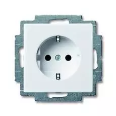 Розетка ABB 2011-0-3855 BASIC 55 с заземлением, в рамку, 16А, 250В, IP20 (белая)