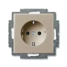 Розетка ABB 2011-0-6140 BASIC 55 с заземлением, с безвинтовыми клеммами, 16А, 250В, IP20 (шампань)
