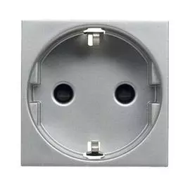 Розетка ABB 2CLA228860N1301 с/з с защитными шторками, безвинт. зажим, 2 мод серебро