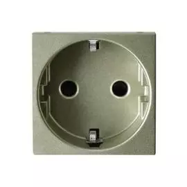 Розетка ABB 2CLA228860N1901 с/з с защитными шторками, безвинт. зажим, 2 мод шампань