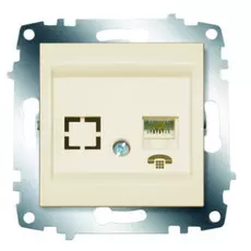 Розетка ABB 619-010300-221 Cosmo TF (RJ 11 + гнездо), 50В, IP20 (кремовая)