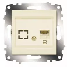 Розетка ABB 619-010300-247 Cosmo компьютерная (RJ45 cat 6 + гнездо), 50В, IP20 (кремовая)