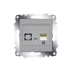 Розетка ABB 619-011000-247 Cosmo компьютерная RJ45 cat 6 + гнездо, 50В, IP20 (алюминий)