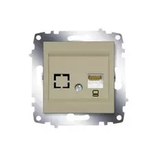 Розетка ABB 619-011400-247 Cosmo компьютерная (RJ45 cat 6 + гнездо) 50В, IP20 (титаниум)