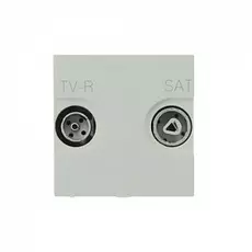 Розетка ABB N2251.3 BL 2CLA225130N1101 TV-R-SAT одиночная с накладкой (белая)