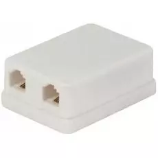 Розетка Atcom AT1012 2 порт накладная (RJ12, белая)