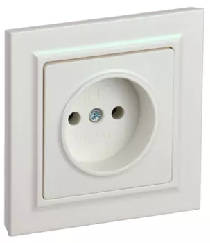 Розетка без заземления IEK BR-R10-10-K36 BRITE без защитных шторок 10А РС10-1-0-БрЖ Жемчужный
