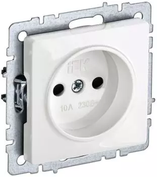 Розетка без заземления IEK BR-R13-10-K01 BRITE с защитными шторками 10А РСш10-2-БрБ Белый