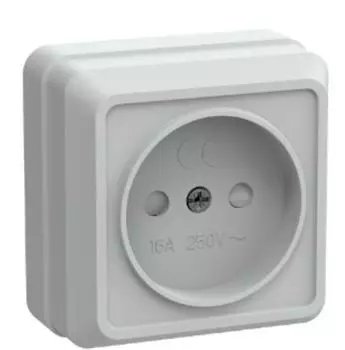 Розетка без заземления IEK ERO13-K01-10-DC OKTAVA с защитными шторками открытой установки 10А РСш20-2-ОБ белый