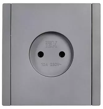 Розетка без заземления IEK FP-R10-10-K46 FORTE&PIANO без защитных шторок в/к 10А FP518 сталь