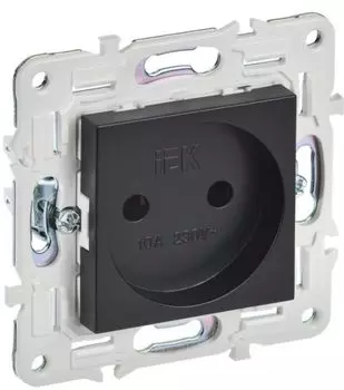 Розетка без заземления IEK SK-R10-10-K02 SKANDY без защитных шторок 10А SK-R02Bl Черный