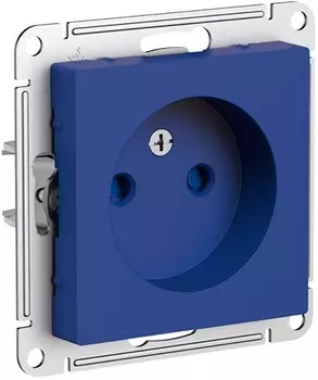 Розетка без заземления Systeme Electric ATN001149 AtlasDesign со шторками, 16А, механизм, Аквамарин