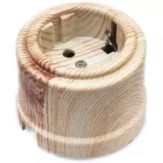 Розетка Bironi B1-101-13 карельская сосна, с заземляющим контактом, пластик