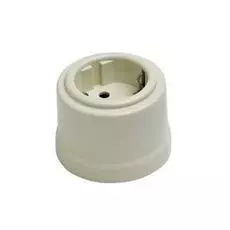Розетка Bironi B1-101-211 пластик, слоновая кость, с/з