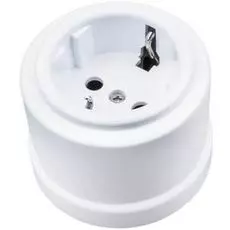 Розетка Bironi B1-101-21 пластик, белая, с/з