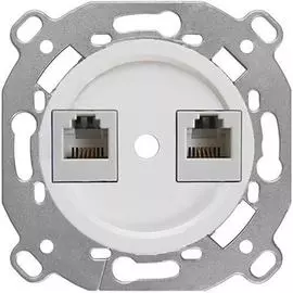 Розетка Bironi B3-303-21 телефон + компьютер, RJ11 + RJ45, двойная (накладка на механизм и крепежный шуруп в комплекте)