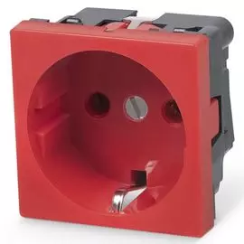Розетка Cabeus ME45-RD Mosaic 45x45, нем. ст., 2K+3, 16A, красная (в сборе)