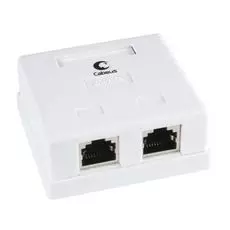 Розетка Cabeus WS-8P8C-Cat.5e-SH-2 компьютерная RJ-45(8P8C), категория 5e, экранированная, двойная, внешняя, Krone type
