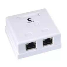 Розетка Cabeus WS-8P8C-Cat.6-SH-2 компьютерная RJ-45(8P8C), категория 6, экранированная, двойная, внешняя, Krone type