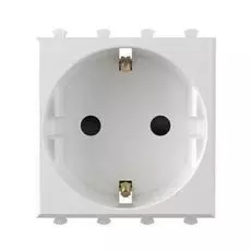Розетка DKC 4400002 модульная, 2P+E, с з/ш, "Белое облако", 2 модуля, "Avanti"