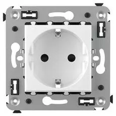Розетка DKC 4400003 в стену, 2P+E, с з/ш, "Белое облако", "Avanti"