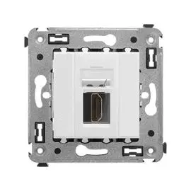 Розетка DKC 4400253 HDMI одинарная в стену, тип А-А, "Белое облако", "Avanti"