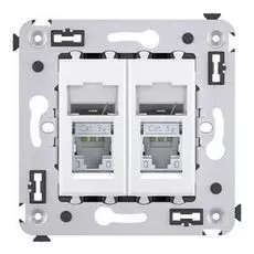 Розетка DKC 4400364 в стену, RJ-45, в стену, кат.5e, двойная, экранированная, "Белое облако", "Avanti"