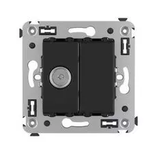 Розетка DKC 4402503 в стену, TV оконечная, "Чёрный квадрат", "Avanti"