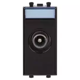 Розетка DKC 4402511 TV проходная модульная, "Черный квадрат", 1 модуль, "Avanti"