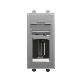 Розетка DKC 4404251 HDMI модульная, тип А-А, "Закаленная сталь", 1 модуль, "Avanti"