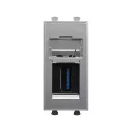 Розетка DKC 4404301 USB 3.0 модульная, тип А-А, "Закаленная сталь", 1модуль, "Avanti"