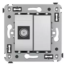 Розетка DKC 4404503 в стену, TV, одиночная, "Закаленная сталь", "Avanti"