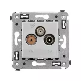 Розетка DKC 4404533 TV-FM-SAT в стену, "Закаленная сталь", "Avanti"