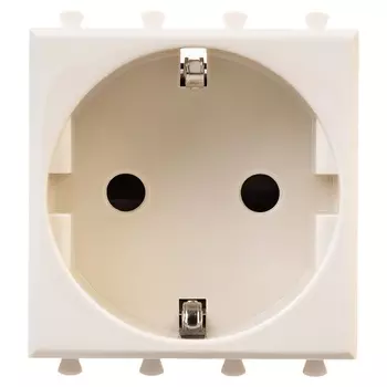 Розетка DKC 4405002 модульная, 2P+E, с з/ш, "Ванильная дымка", 2 модуля, "Avanti"