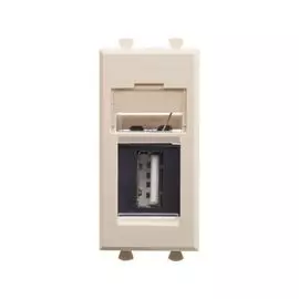 Розетка DKC 4405401 USB 2.0 модульная, тип А-А, "Ванильная дымка", 1 модуль, "Avanti"