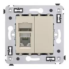 Розетка DKC 4405463 в стену, RJ-45, кат.5e, одинарная, "Ванильная дымка", "Avanti"