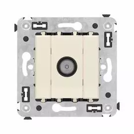 Розетка DKC 4405523 TV оконечная в стену, "Ванильная дымка", "Avanti"