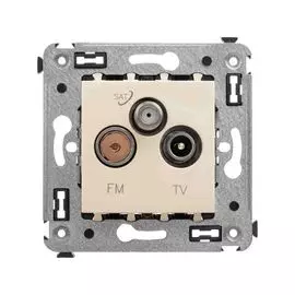 Розетка DKC 4405533 TV-FM-SAT в стену, "Ванильная дымка", "Avanti"