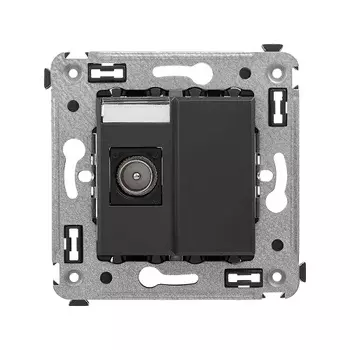 Розетка DKC 4412503 TV одиночная в стену, "Черный матовый", "Avanti"