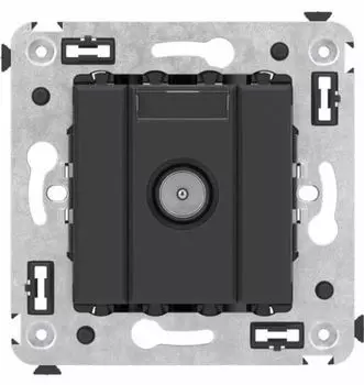 Розетка DKC 4412523 TV оконечная в стену, "Черный матовый", "Avanti"