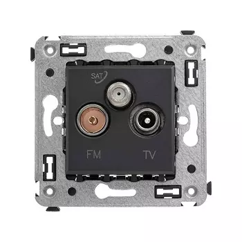 Розетка DKC 4412533 TV-FM-SAT в стену, "Черный матовый", "Avanti"