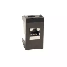 Розетка DKC 45238 компьютерная RJ-45 модульная, кат.5E, цвет черный, 1 модуль, "Viva"