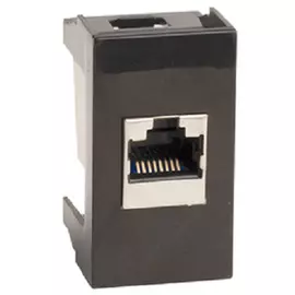 Розетка DKC 45268 компьютерная RJ-45 кат.6, экран, 1 модуль, черная, "Viva"