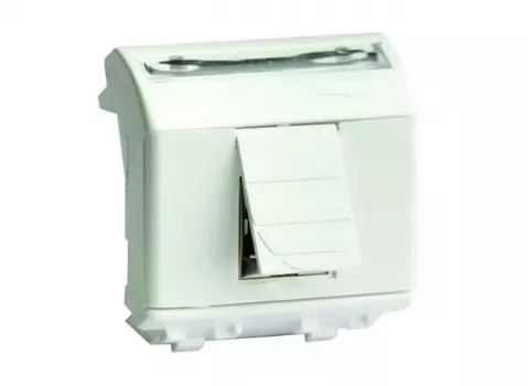 Розетка DKC 76450B компьютерная RJ45 кат.5e экран., 8P8C, белая, 2 модуля, "Brava"