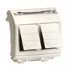 Розетка DKC 76453B компьютерная двойная RJ45 кат.6 экран., 8P8C, белая, 2 модуля, "Brava"