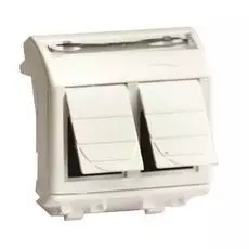 Розетка DKC 76459B компьютерная двойная RJ45 кат.5e экран., 8P8C, белая, 2 модуля, "Brava"