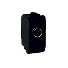 Розетка DKC 77721N TV с согласующим сопротивлением (универсальная), черная, 1 модуль, "Brava"