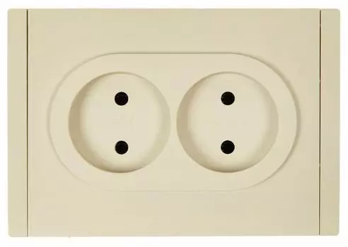 Розетка двухместная без заземления IEK FP-R23-10-1-K10 FORTE&PIANO с защитными шторками б/к 10А FP425 ваниль