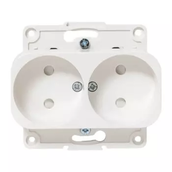 Розетка EKF EYR10-102-10 Стокгольм 10А автоматические клеммы б/з белый с защитными шторками механизм