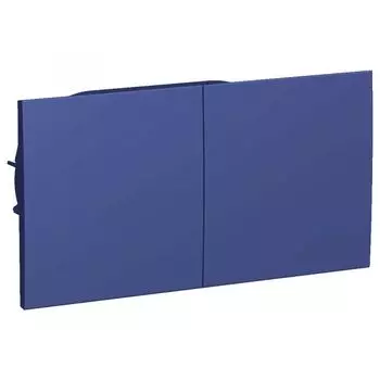 Розетка двухместная с заземлением Systeme Electric ATN001128 AtlasDesign со шторками со сдвижной крышкой 16А, в сборе, Аквамарин